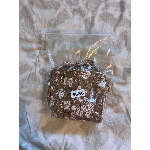 Faithfull the brand suki floral smocked tie shoulder dress brown‎ size xs/2 - Picture 11 of 11